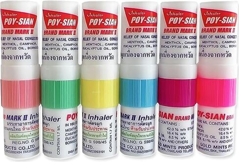 POY-SIAN Mark II Menthol Aromatherapy Nasal Inhaler, Natural Herbal Remedy with Cooling Essential Oils Poysian (Pack of 6) in Saudi Arabia