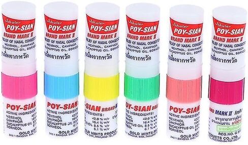 POY-SIAN Mark II Menthol Aromatherapy Nasal Inhaler, Natural Herbal Remedy with Cooling Essential Oils Poysian (Pack of 6) in Saudi Arabia