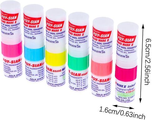 POY-SIAN Mark II Menthol Aromatherapy Nasal Inhaler, Natural Herbal Remedy with Cooling Essential Oils Poysian (Pack of 6) in Saudi Arabia