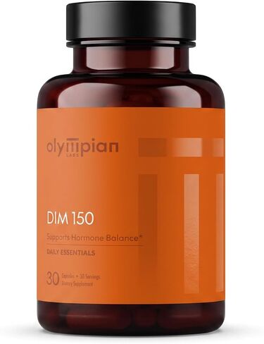 مكمل DIM 150 ملغ من Olympian Labs - DIM Diindolylmethane 60 كبسولة إمداد DIM لتوازن الإستروجين، وتخفيف انقطاع الطمث الهرموني، وعلاج حب الشباب، ومتلازمة تكيس المبايض، وكمال الأجسام in Kuwait