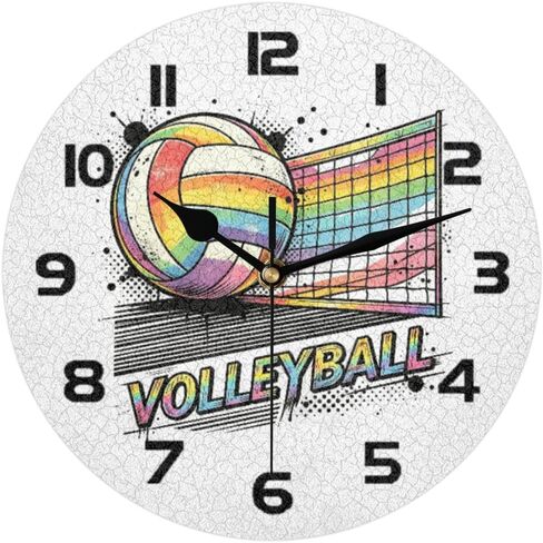 Sports Baseball Print Wall Clock Silent Non-Ticking,Baseball 9.5 Inch Round Wall Clock Battery Operated Clock Decor for Boys Room Home Wall Bathroom Kitchen Bedroom Living Room Office Classroom Patio in Kuwait