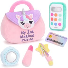 FunisFun 6 PCS Baby Makeup Purse Plush Toy Set for Toddler Girls Ages 1-3 in Kuwait
