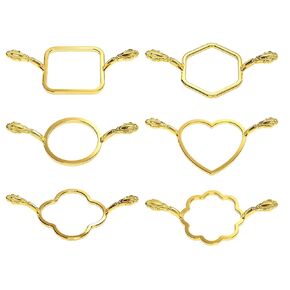 6Pcs Golden Wax Seal Molds with Handles Reusable for DIY Card Making in Saudi Arabia