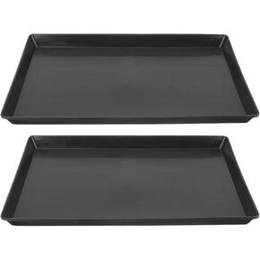 2pcs Dog Crate Tray Replacement 17x11 Inches Kennel Pan Black Plastic Bottom Floor Liners for Cat Rabbit Pets Potty Training Food Bowls Holder Tray for Cages in Kuwait