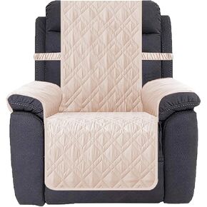 Ameritex Waterproof Nonslip Recliner Cover Stay in Place, Dog Chair Cover Furniture Protector, Ideal Recliner Slipcovers for Pets and Kids (Ivory, 23") in Saudi Arabia