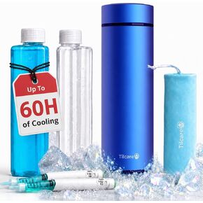 Insulin Cooler Travel Case by Tilcare - 74H Reusable Pen Freezer Bottle - Large TSA Approved Hard Shell Medication Cooling Case - Emergency 14H Bottle - Holds up to 4 Diabetic Pens and Medical Vials in Saudi Arabia
