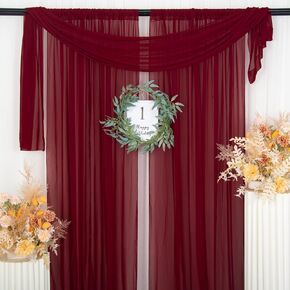 ShinyBeauty Chiffon Backdrop Curtain Chiffon Curtains 2 Panels 29''x96'' Black Chiffon Polyester Backdrop Curtain Semi Sheer Curtains Chiffon Window Curtains Chiffon Panels Tulle Backdrop in Saudi Arabia