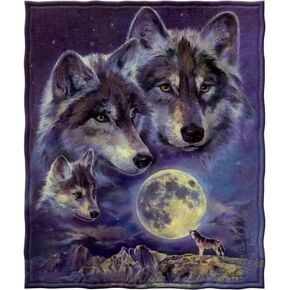 Dawhud Direct Celestial Wolf Fleece Blanket for Bed - Celestial Fleece Throw Blanket for Women, Men and Kids - Super Soft Plush Wolf Blanket Throw Plush Blanket Wolf Gifts - 50" x 60" Inches in Saudi Arabia