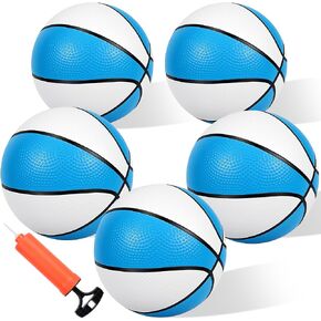 Iyoyo Mini Basketball Set - 5 Pack 6" Small Balls with Pump, Over The Door Mini Hoop Replacements, Toy for Toddlers, Kids, Teenagers, Pool, Indoors, Outdoors in Kuwait