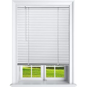 Cordless 1 Inch Window Blinds, Mirrotek Cordless Blinds Light Filtering Mini Blinds (36'' x 64''), White in Saudi Arabia