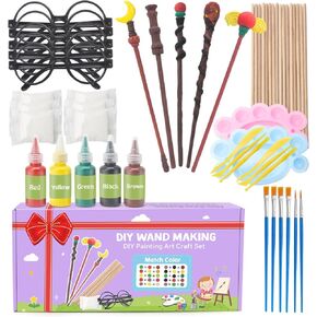 Col-Pary DIY Magic Wand Making Kit, Painting Art Craft Set, Wizard Glasses for School Activities Supplies,Kid Gift,Student Rewards,Magic Birthday Party,Halloween Décor, Christmas Gift,63 PCS in All in Kuwait
