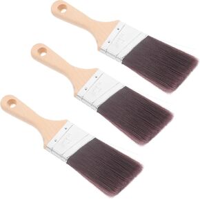 3pcs Angled Wood Handle Paint Brush with Soft Bristles in Kuwait
