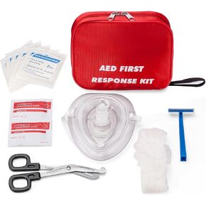 AED First Kit with CPR, Gloves, Razor, Scissors, Gauze Pads, and Cleansing Wipes for AED Training in Saudi Arabia