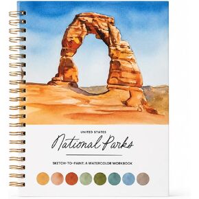 National Parks Watercolor Workbook – Sketch-to-Paint Guide - Learn Watercolor with 12 Iconic U.S. Landscapes - Step-by-Step Practice on Watercolor Paper (Collection 1) in Kuwait