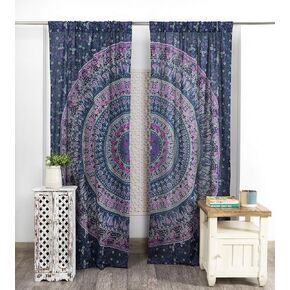 Popular Handicrafts Indian Hippie Bohemian Beautiful Elephant Maroon Color Mandala Curtain Panels in Saudi Arabia