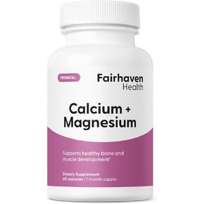 مكمل Fairhaven Health Peapod Cal-Mag للحمل والرضاعة، يحتوي على الكالسيوم والمغنيسيوم وفيتامين D3 للحمل، وصحة الطفل والإناث، نباتي وطبيعي بالكامل للنساء (كمية شهر واحد) in Kuwait