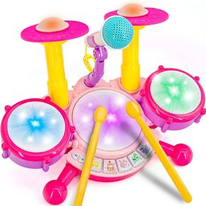 Drum Set for Toddlers, Kids Musical Instruments, Toys for Boy Birthday Gifts, Electric Drum Kit for Babies Boy Girl in Kuwait