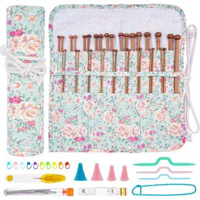 BsHooker 66 Pcs Bamboo Knitting Needles Set Size from 2mm-10mm in Saudi Arabia