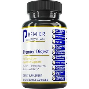Premier Research Labs Digest - Full-Spectrum Formula to Support Digestive System - Non-GMO, Vegan - 60 Plant-Source Capsules in Kuwait