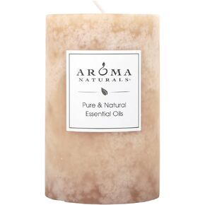 Aroma Naturals Ginger and Clove Essential Oil Beige Scented Pillar Candle, Earth, 2.5 inch x 4 inch in Saudi Arabia