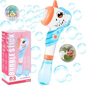 Unicorn Bubble Machine Wand Gifts for Kids Age 3 4 5 6 7 8 Years Old Birthday Party Unique Cute Outdoor Outside Summer Toy Easter Day Game for Little Girl Boy Include Solution Pink in Kuwait
