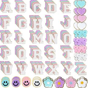 Chenille Letter Patches 136Pcs Self Adhesive Stickers for Clothes Backpacks in Kuwait