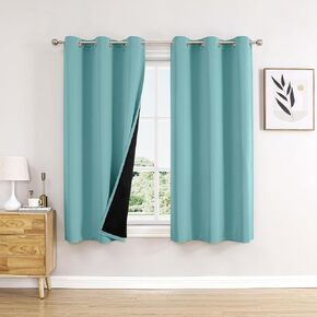 ChrisDowa 100% Blackout Curtains 78 inch Long for Bedroom with Black Liner, 2 Thick Layers Total Blackout Thermal Insulated Grommet Window Curtains 2 Panels Set (Pure White, 42 x 78 Inch) in Saudi Arabia