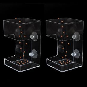 2 PCS Square Fish Feeder with Suction Cup Fish Tank Feed Tray Feeding Tube Supplies Breeder Box for Aquarium in Saudi Arabia