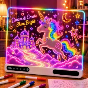 16" Rechargeable LED Drawing Board for Kids with 7 Color and 4 Modes in Kuwait