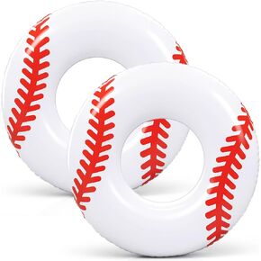2 Pcs 35" Sports Inflatable Pool Ring Floats Adult Size Large Pool Tube Rings Football Baseball Soccer Basketball Style for Summer Swimming Beach Sports Lake River in Kuwait