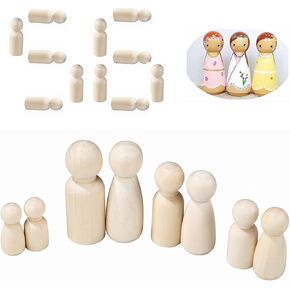 56 PCS Unfinished Natural Wooden Peg Dolls in Kuwait