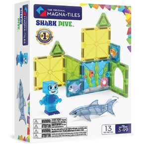 MAGNA-TILES Shark Dive 13-Piece Magnetic Construction Set, The Original Magnetic Building Brand in Kuwait