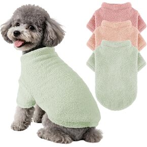 POMIU Dog Sweater, 3 Pack Stretch Fleece Pullover Sweaters for Small Dogs in Kuwait