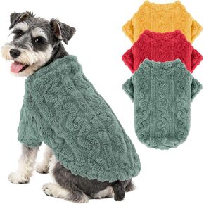 Dog Sweater, 3 Pack Fleece Pullover Dog Sweaters for Small Dogs in Kuwait