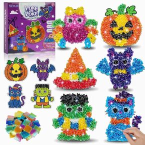VEYLIN Poke and Poke Art Kit for Kids Ages 4-8, Halloween Pumpkin DIY Craft in Kuwait