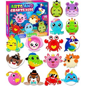 16 Pack Arts and Crafts for Kids Toddler DIY Animal Paper Plate Art Gifts in Kuwait