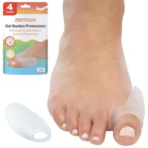 ZenToes Reusable Bunion Relief Protector Guards - Washable Gel Pads for Big Toe, Shield Feet from Friction, Pressure and Pain from Rubbing Shoes - 4 Count in Saudi Arabia