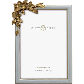 GIFTY GIFTY Vintage Grey Thin Boarder Floral Photo Frame / 4x6 In | For Vertical and Horizontal Display on Tabletops | Perfect for Home Decor, Wedding, Graduation, Or Milestone Photos Gift Box in Saudi Arabia