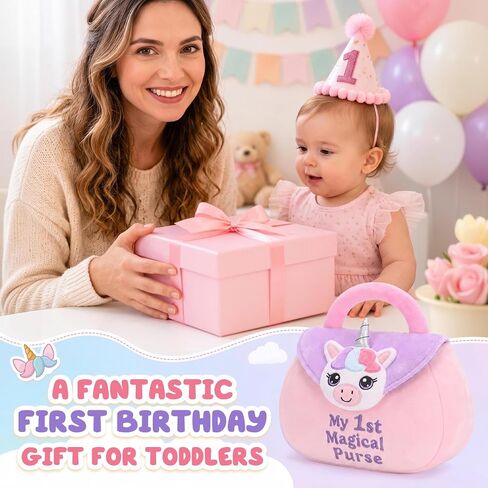 FunisFun 6 PCS Baby Makeup Purse Plush Toy Set for Toddler Girls Ages 1-3 in Kuwait