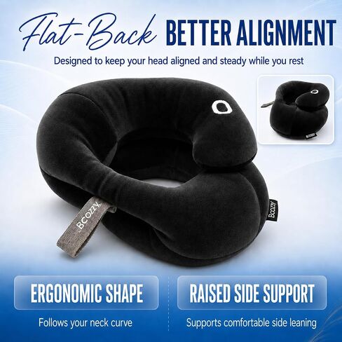 BCOZZY 3-7 Y/O Kids Travel Neck Chin Supporting Pillow for Traveling in a Car seat, Provides Double Support for Toddlers in Road Trips, Must Have Travel Essential, Carry Bag, Small Size, Gray in Kuwait