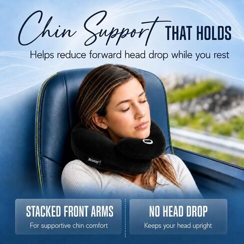 BCOZZY 3-7 Y/O Kids Travel Neck Chin Supporting Pillow for Traveling in a Car seat, Provides Double Support for Toddlers in Road Trips, Must Have Travel Essential, Carry Bag, Small Size, Gray in Kuwait