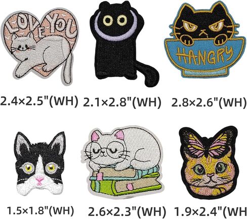 21Pcs Cat Embroidered Iron On Patches, Cute Sew On Applique Patches for Clothing Repair, Jeans, Jackets, Backpacks, DIY Crafts in Saudi Arabia
