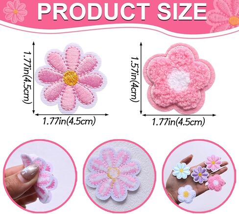 Embroidered Iron-on 16pcs Patches Beautiful Flowers Cloth for Jackets, Jeans, Backpacks, Hats, Iron on or Sew on for DIY Clothing Accessories,Gifts Decoration in Saudi Arabia