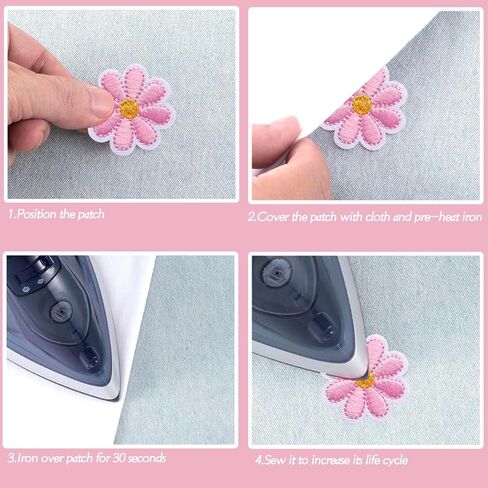 Embroidered Iron-on 16pcs Patches Beautiful Flowers Cloth for Jackets, Jeans, Backpacks, Hats, Iron on or Sew on for DIY Clothing Accessories,Gifts Decoration in Saudi Arabia