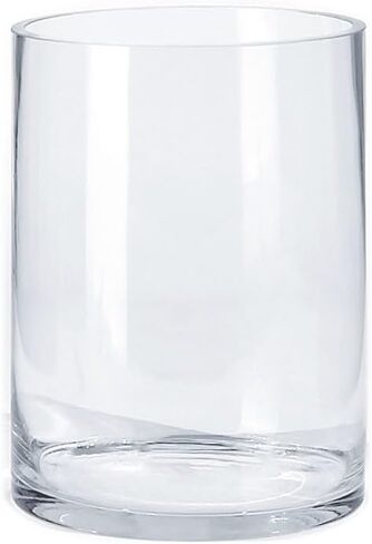 CYS EXCEL Cylinder Clear Glass Vase (H:5.9" D:5.9") | Multiple Size Choices Glass Flower Vase Centerpieces | Hurricane Floating Candle Holder Vase in Kuwait