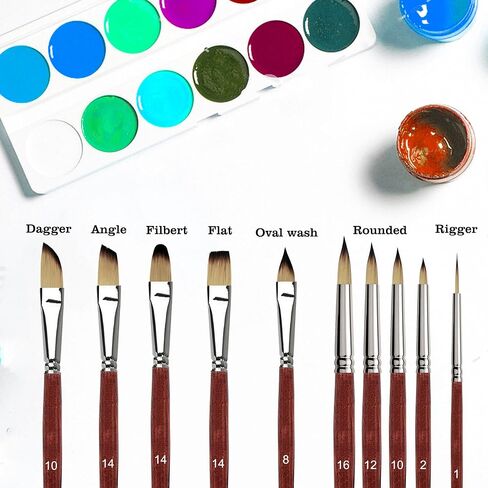 Sdanart Watercolor Brushes Professional，10 PCS Artist Paint Brush Shapes in Saudi Arabia