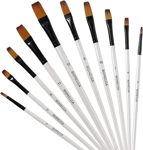 GETHPEN Angular Paint Brushes Set, Angled Paint Brush for Acrylic, 12PCS in Saudi Arabia