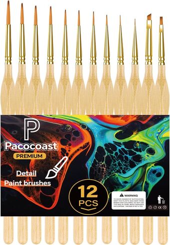 12Pcs Detail Paint Brushes Set for Miniature Fine Art Painting in Kuwait