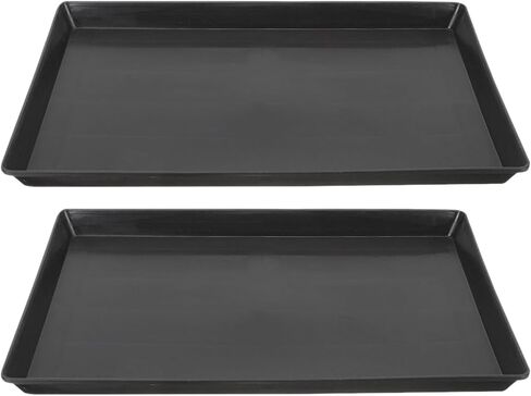 2pcs Dog Crate Tray Replacement 17x11 Inches Kennel Pan Black Plastic Bottom Floor Liners for Cat Rabbit Pets Potty Training Food Bowls Holder Tray for Cages in Kuwait