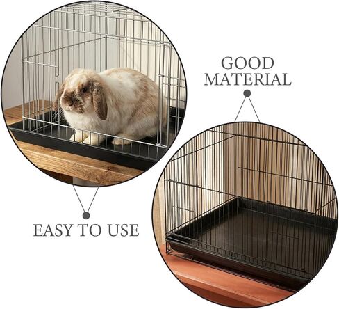2pcs Dog Crate Tray Replacement 17x11 Inches Kennel Pan Black Plastic Bottom Floor Liners for Cat Rabbit Pets Potty Training Food Bowls Holder Tray for Cages in Kuwait